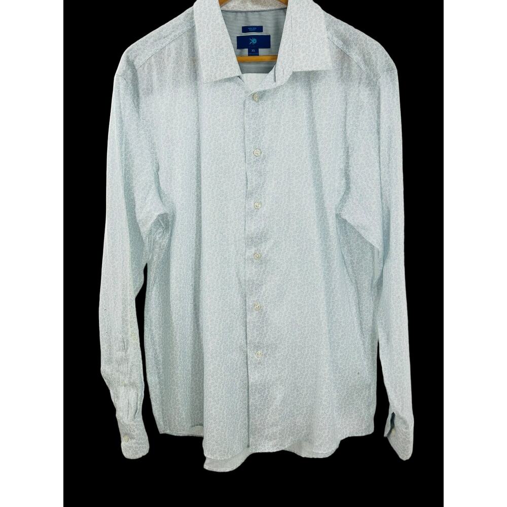 Egara Non‎ Iron Slim Fit Button Down XLarge White/Blue design Shirt